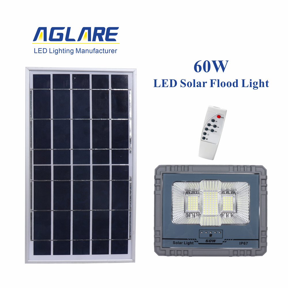 60W太阳能投光灯 家用户表灯ip67太阳能灯天井灯